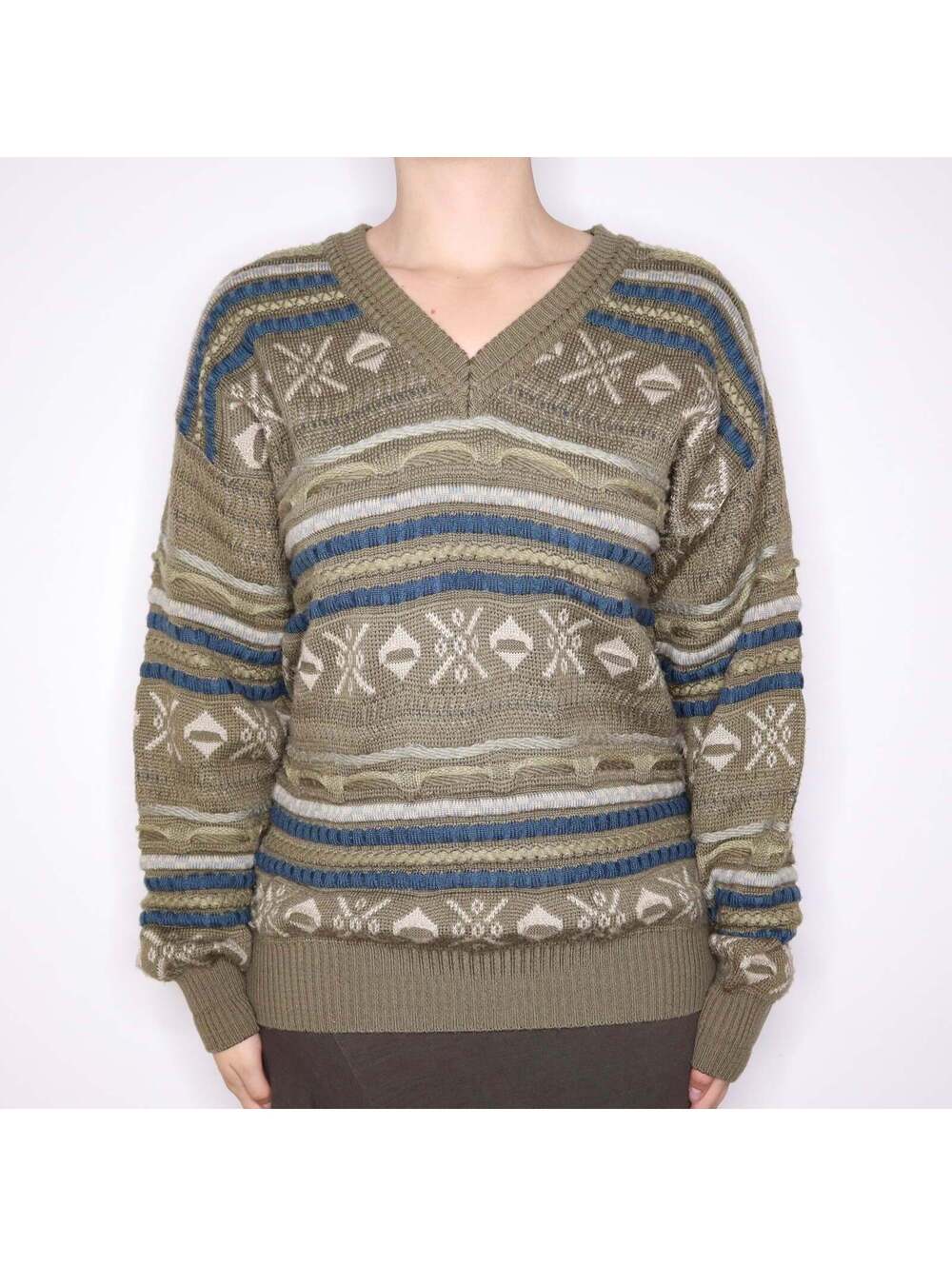 90s Australia Coogi Style 3D Knit Sweater (L/XL)